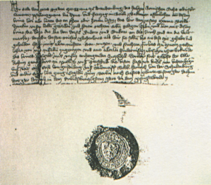 Erstmalige Erwähnung von Rudow 1373 (Urkunde)
